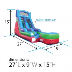 15 foot modular retro inflatable water slide dimensions2 1709058397 15' Rainbow slide