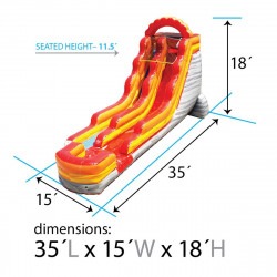 18 foot inflatable water slide graphic fire marble dims1 1709058955 18' Lava Slide